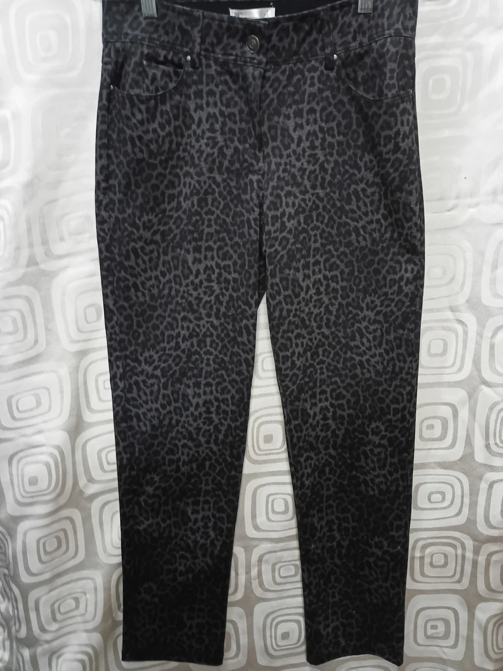 89th & Madison Black Leopard-Print Jeggings